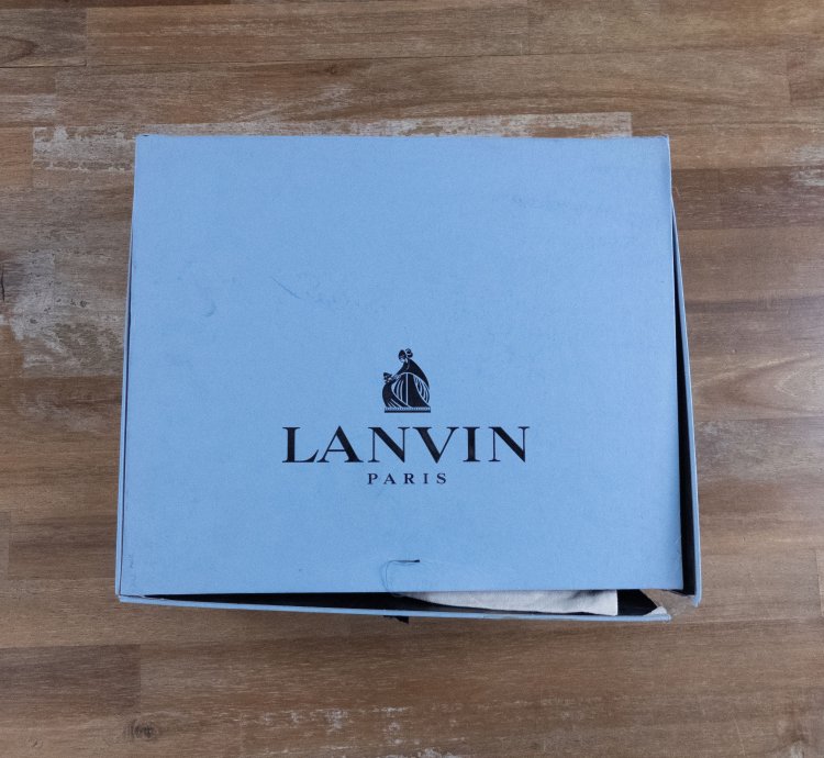 Lanvin Paris Brown Gold Peep Toe Leather Stiletto Pumps 38