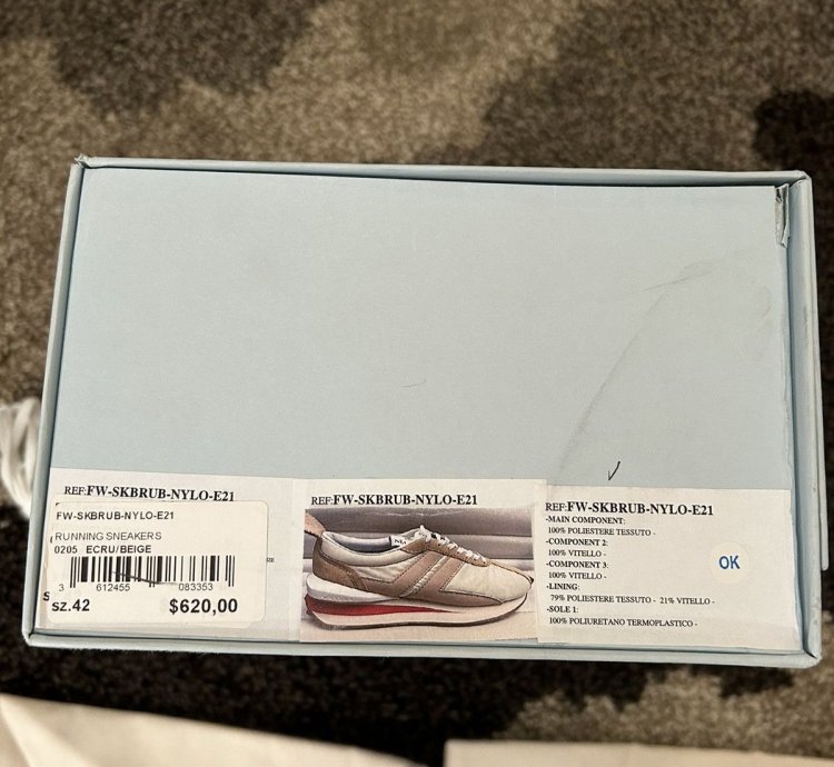 Lanvin Paris Bumper Bumpr Mens Beige Sneakers Eu 42 Us 9 Nib