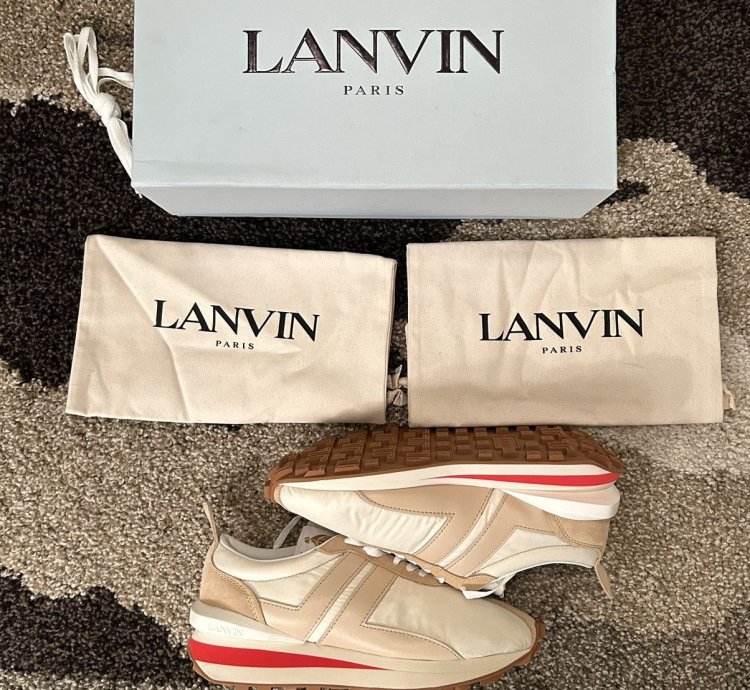 Lanvin Paris Bumper Bumpr Mens Beige Sneakers Eu 42 Us 9 Nib