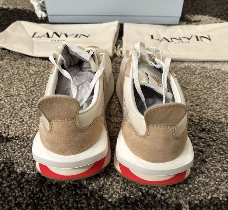 Lanvin Paris Bumper Bumpr Mens Beige Sneakers Eu 42 Us 9 Nib