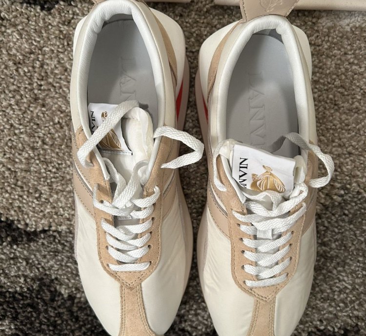 Lanvin Paris Bumper Bumpr Mens Beige Sneakers Eu 42 Us 9 Nib