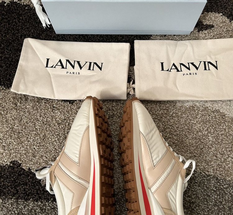 Lanvin Paris Bumper Bumpr Mens Beige Sneakers Eu 42 Us 9 Nib
