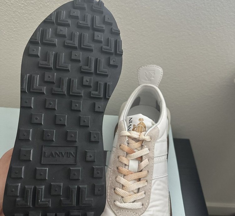 Lanvin Paris White Nylon Bumper Sneaker