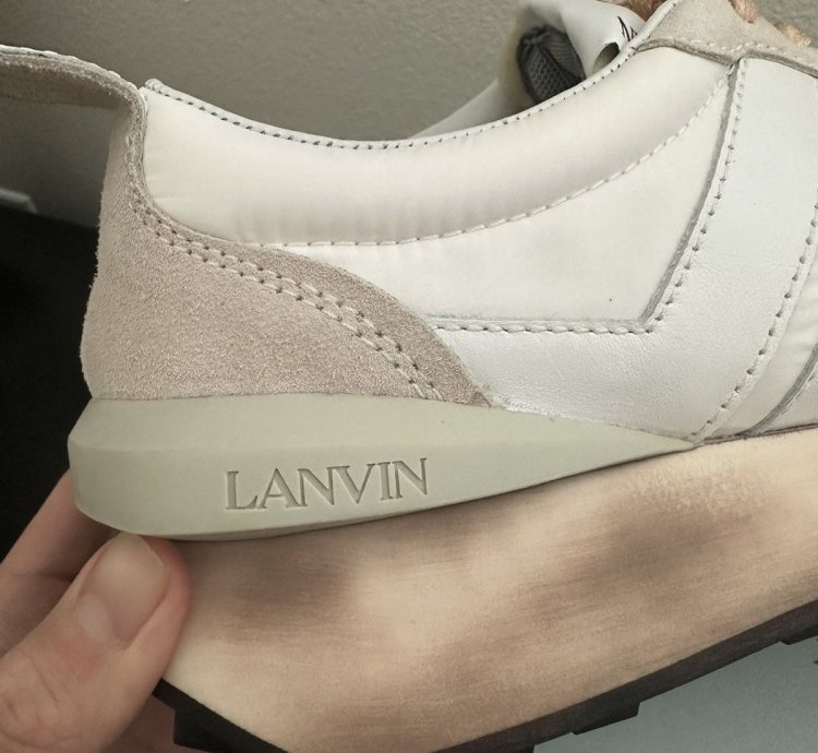 Lanvin Paris White Nylon Bumper Sneaker