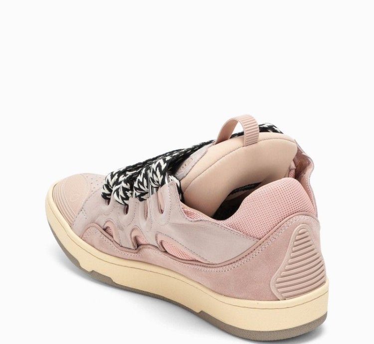 Lanvin Pink Leather Curb Sneakers