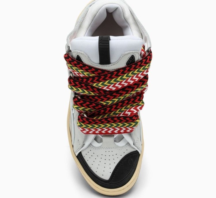 Lanvin White Leather Curb Sneakers