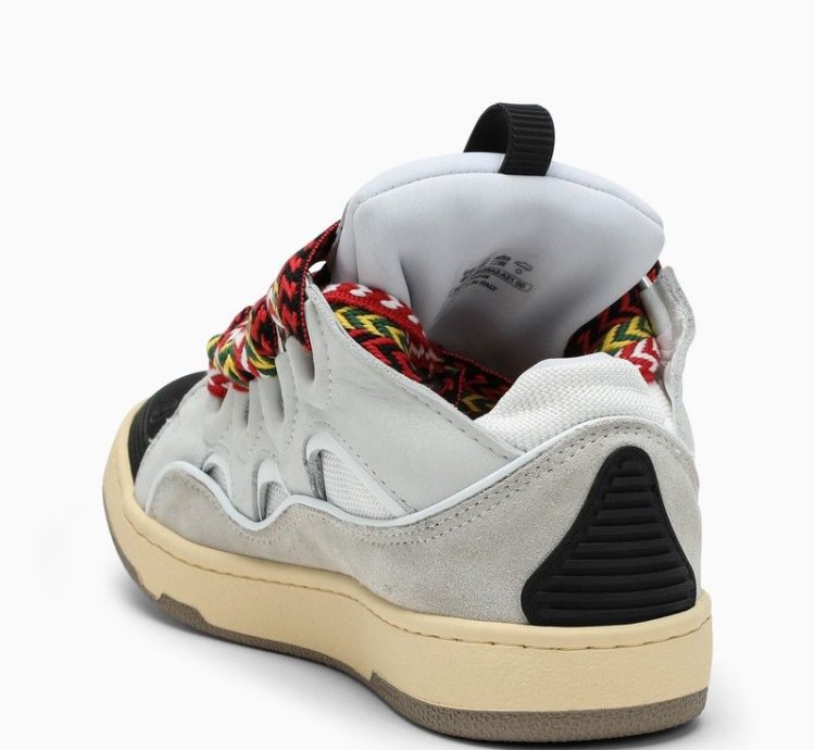 Lanvin White Leather Curb Sneakers