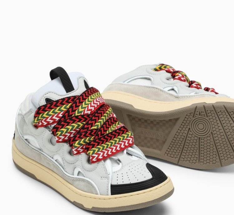 Lanvin White Leather Curb Sneakers
