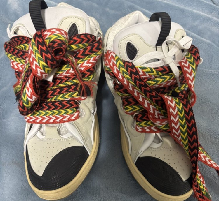 Lanvin Whte Curb Sneakers