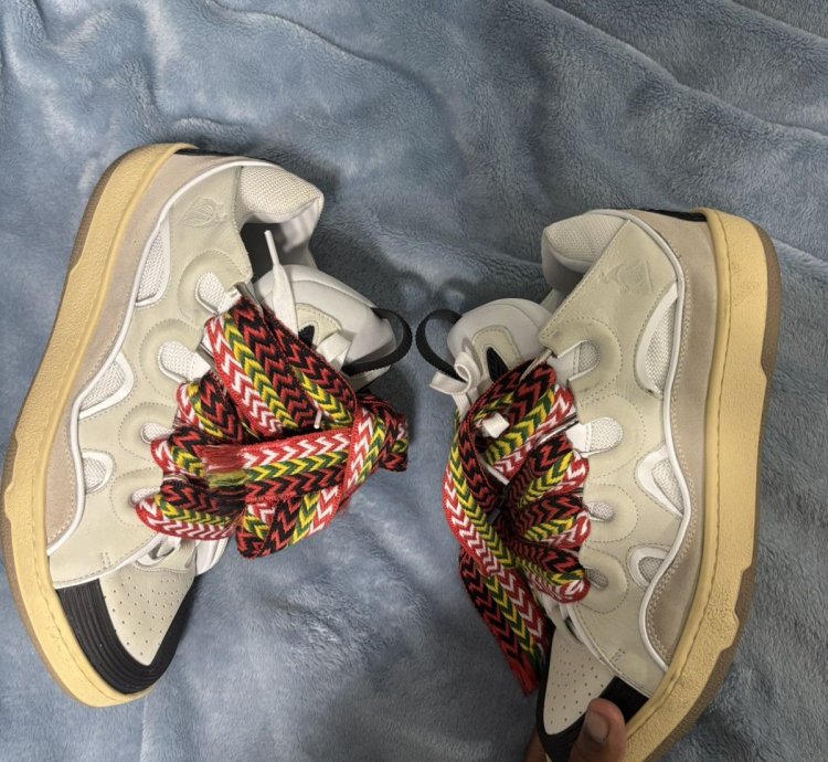Lanvin Whte Curb Sneakers
