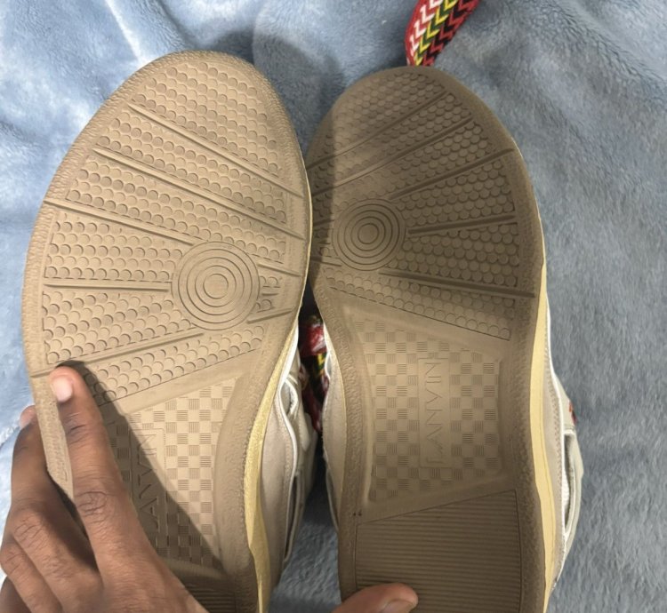 Lanvin Whte Curb Sneakers