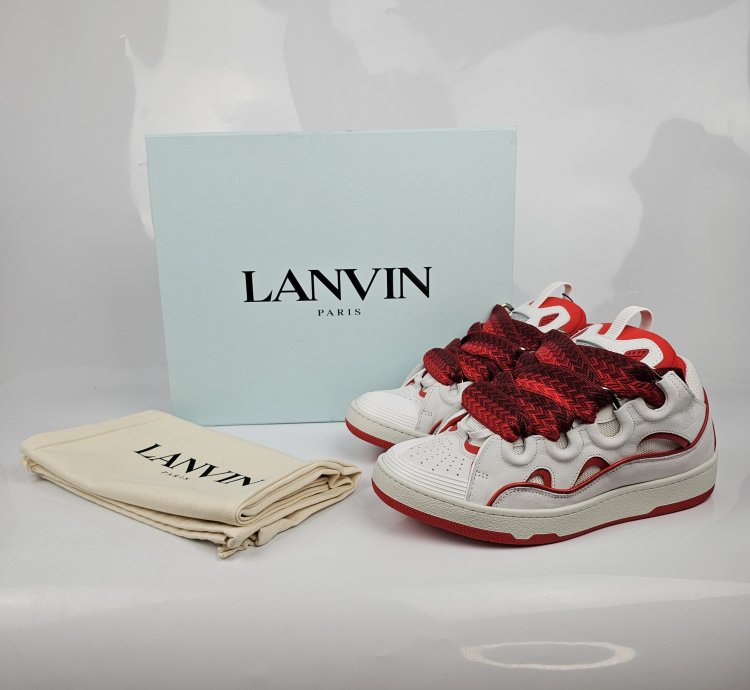 Lanvin Women Curb White And Red Sneakers New Ss23