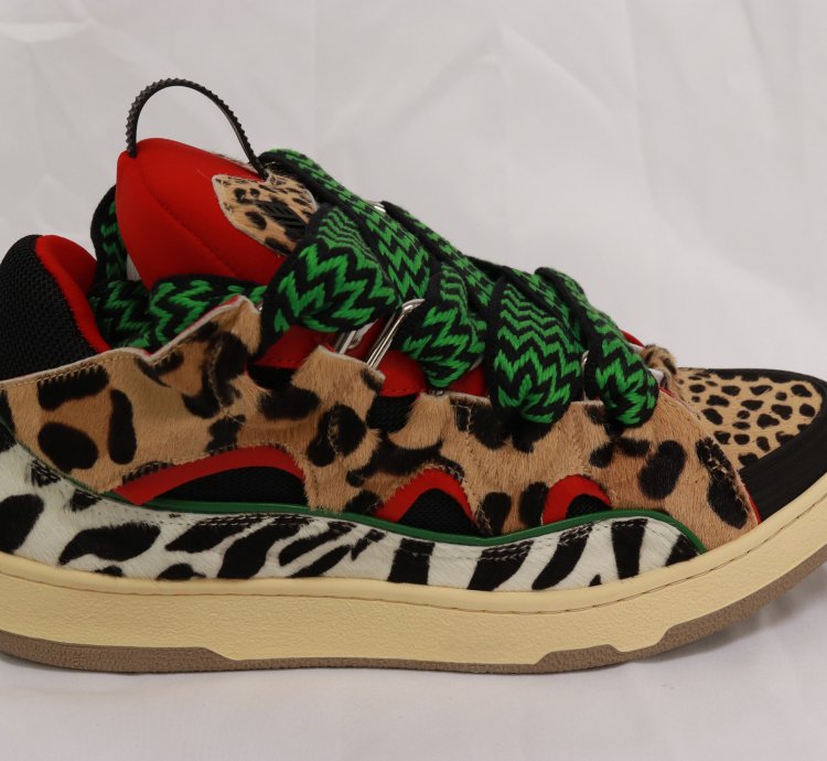 Men Lanvin Multi-color Multi-print Curb Sneakers