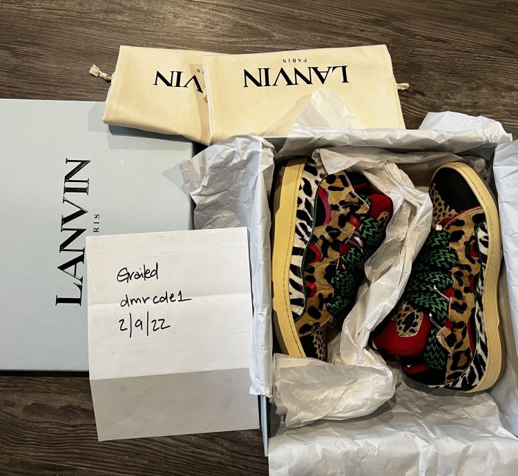 Men Lanvin Multi-color Multi-print Curb Sneakers