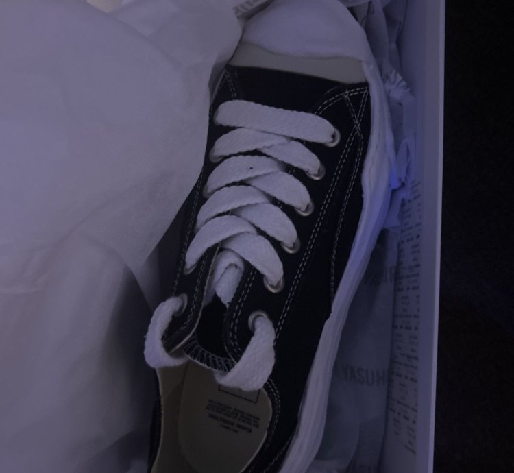Mihara Yasuhiro Hank Original Sole Toe Cap Low Canvas Black