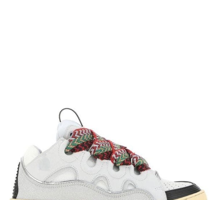 Multicolor Leather And Fabric Curb Sneakers