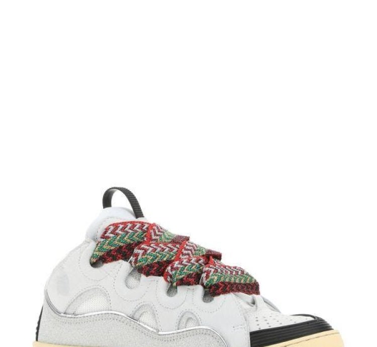 Multicolor Leather And Fabric Curb Sneakers