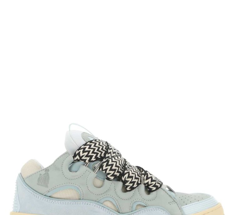 Multicolor Suede And Fabric Curb Sneakers