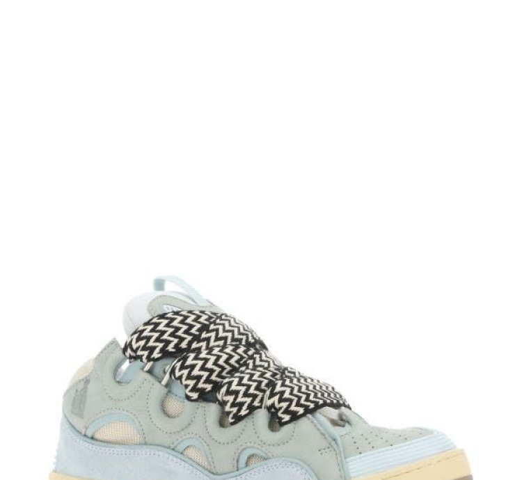 Multicolor Suede And Fabric Curb Sneakers