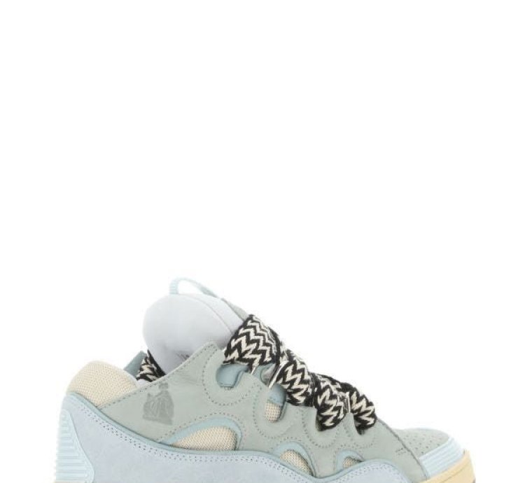 Multicolor Suede And Fabric Curb Sneakers