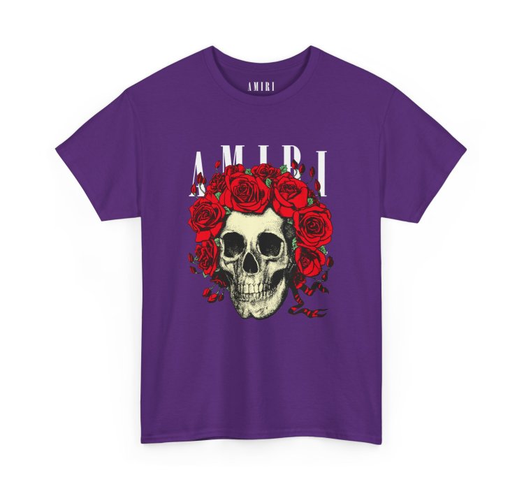 Amiri Rose Skull Purple T-shirt - Size Usa