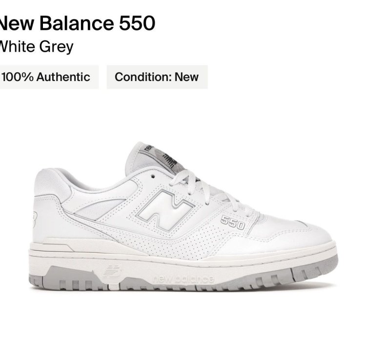 New Balance 550 White Grey Shoes