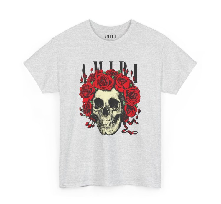 Amiri Rose Skull Ash T-shirt - Size Usa