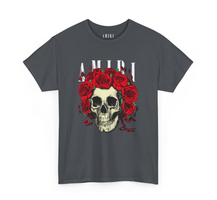 Amiri Rose Skull Tweed T-shirt - Size Usa
