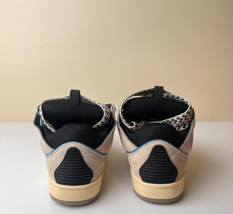 New Lanvin Curb Sneakers Ecru Black