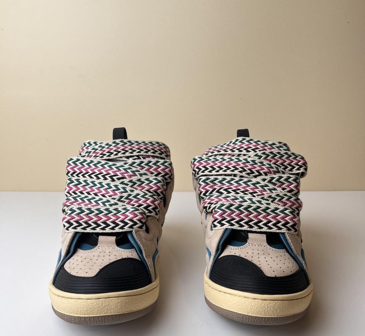 New Lanvin Curb Sneakers Ecru Black