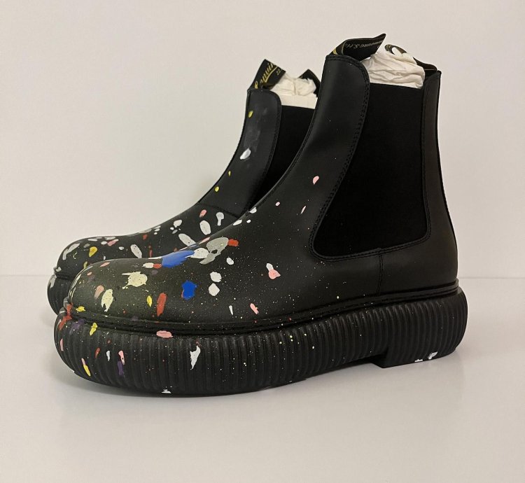 New Lanvin Gallery Dept Arpege Ankle Boots Black Multi