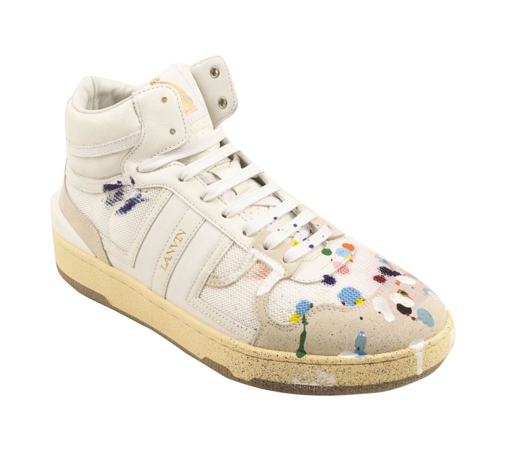 Nib Lanvin Clay White Multicolor Paint Sneakers 9 42 965