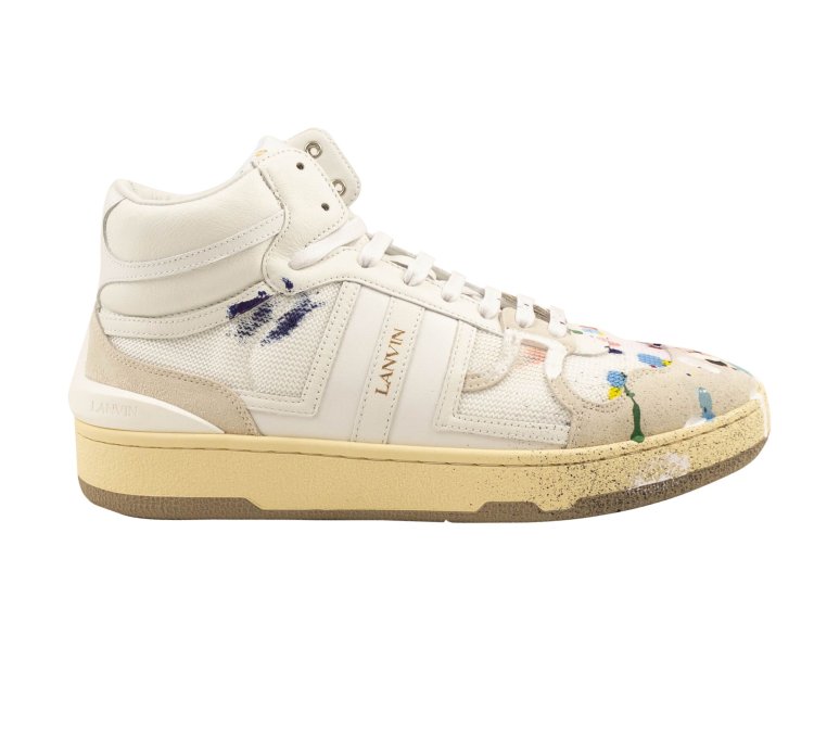 Nib Lanvin Clay White Multicolor Paint Sneakers 9 42 965