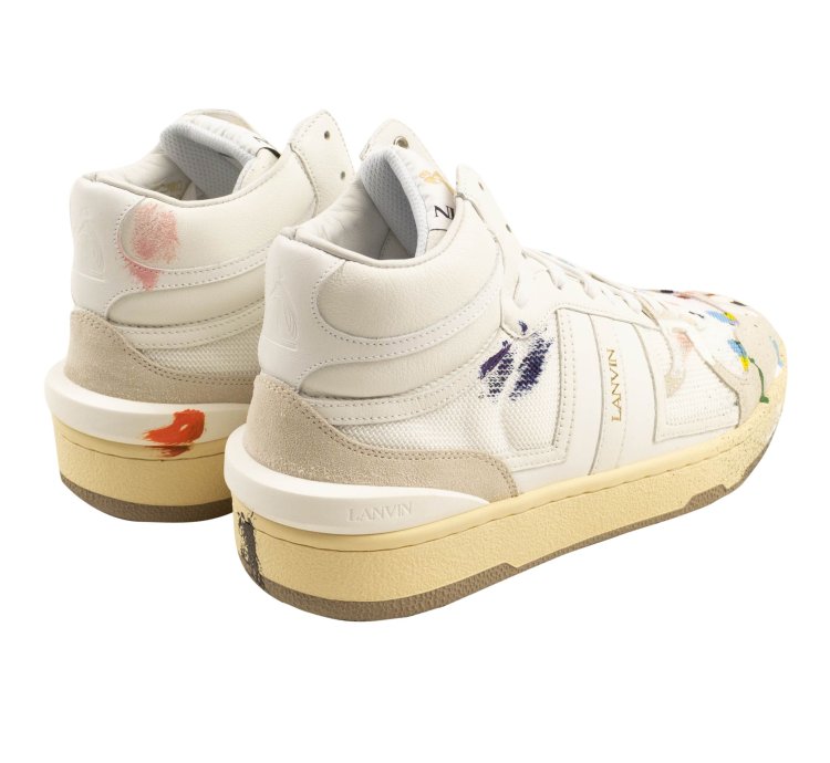 Nib Lanvin Clay White Multicolor Paint Sneakers 9 42 965