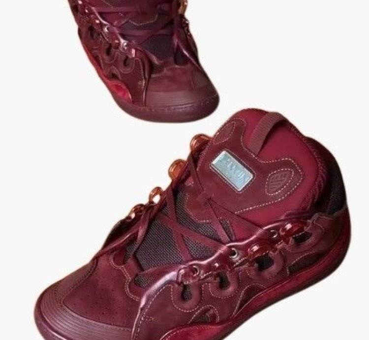 O1w1db11024 Curb Low-top Sneakers In Burgundy White