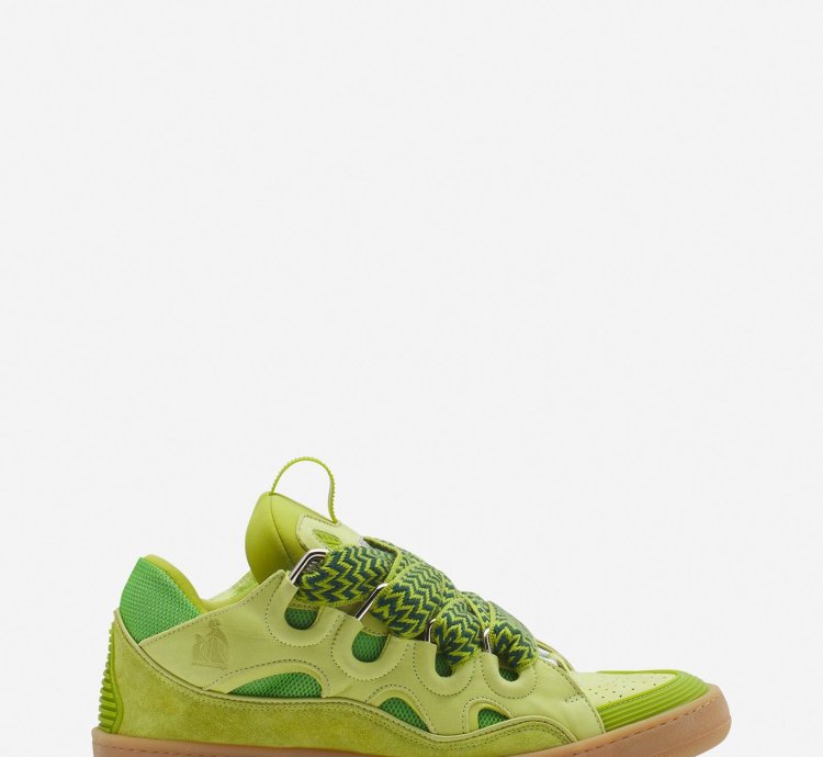 O1w1db11124 Curb Leather Sneakers In Green