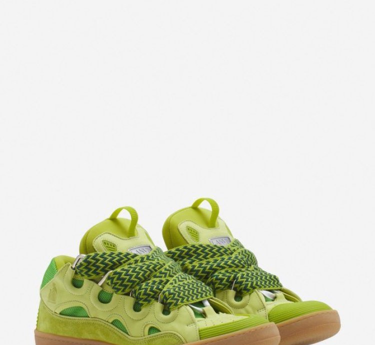 O1w1db11124 Curb Leather Sneakers In Green