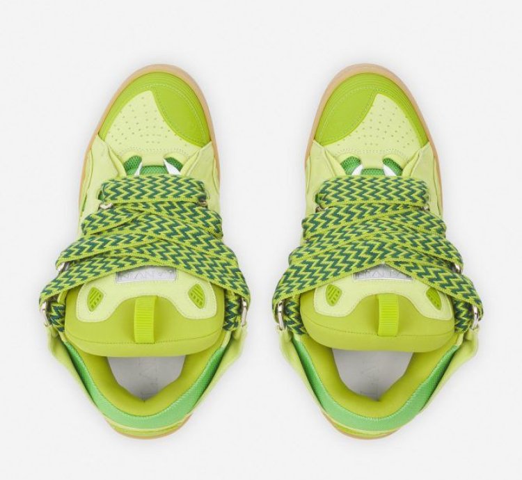 O1w1db11124 Curb Leather Sneakers In Green