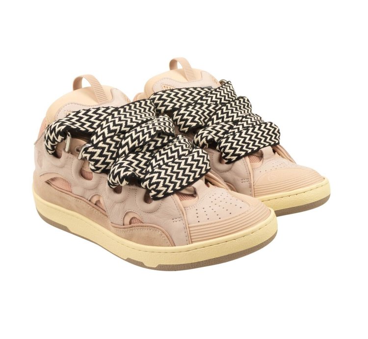 Pink Chevron Laces Curb Sneakers Size 12 45