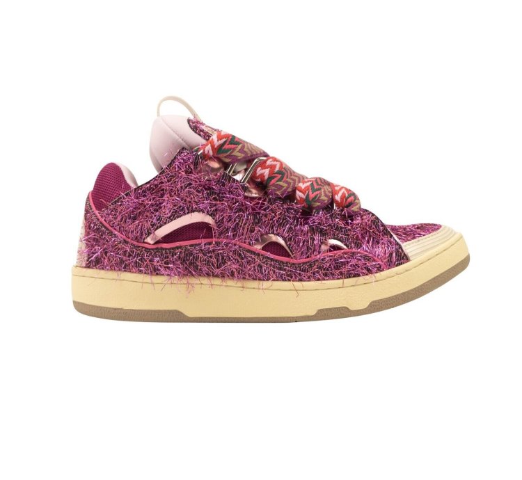 Pink Low Top Curb Lace Up Sneakers Size 10 43