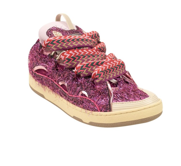 Pink Low Top Curb Lace Up Sneakers Size 10 43