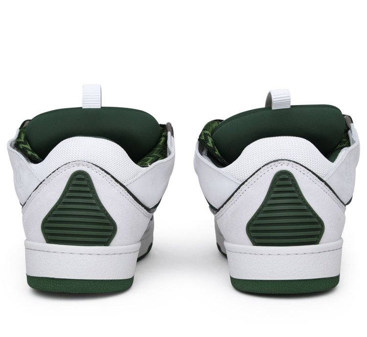 Sneaker Curb In Pelle Bianca Verde