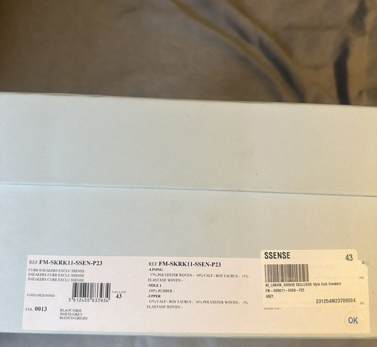 Ssense Lanvin Gray Curb Sneakers