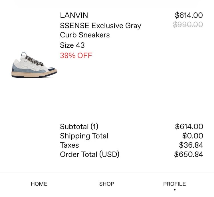 Ssense Lanvin Gray Curb Sneakers