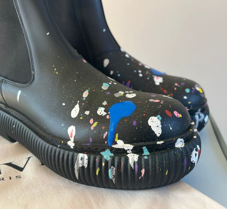 Style Arpege Ankle Boots In Black Multicolor
