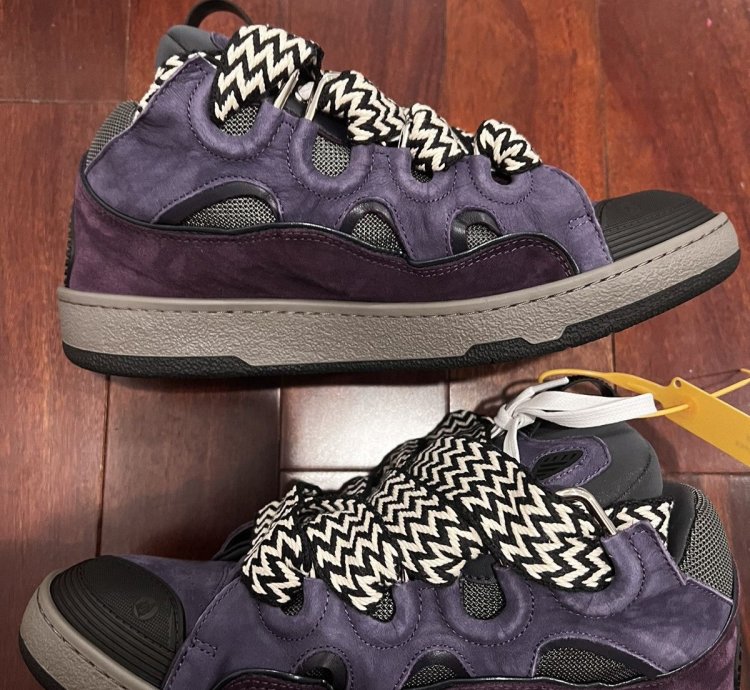 Unworn Lanvin Curb Sneaker Purple Black Gray