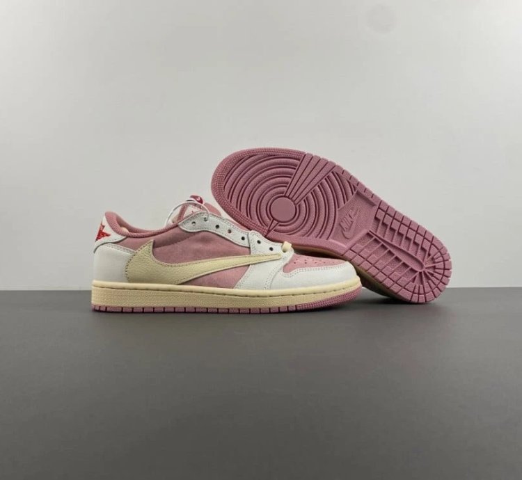 Air Jordan 1 Retro Low Og Sp Travis Scott Sail Shy Pink