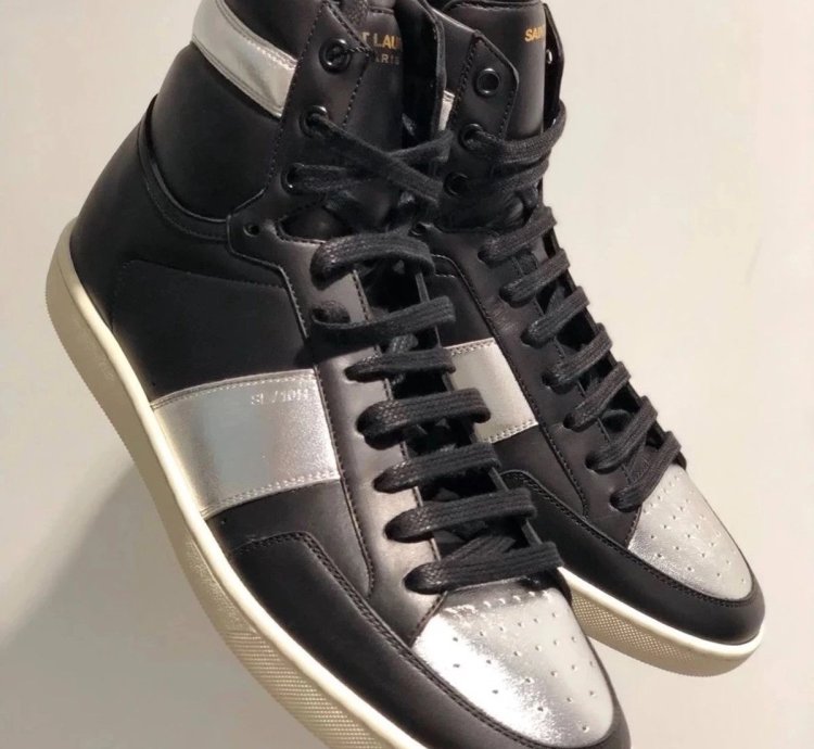 16ss Metallic Silver Sl 10h Court Sneakers Sz40 5