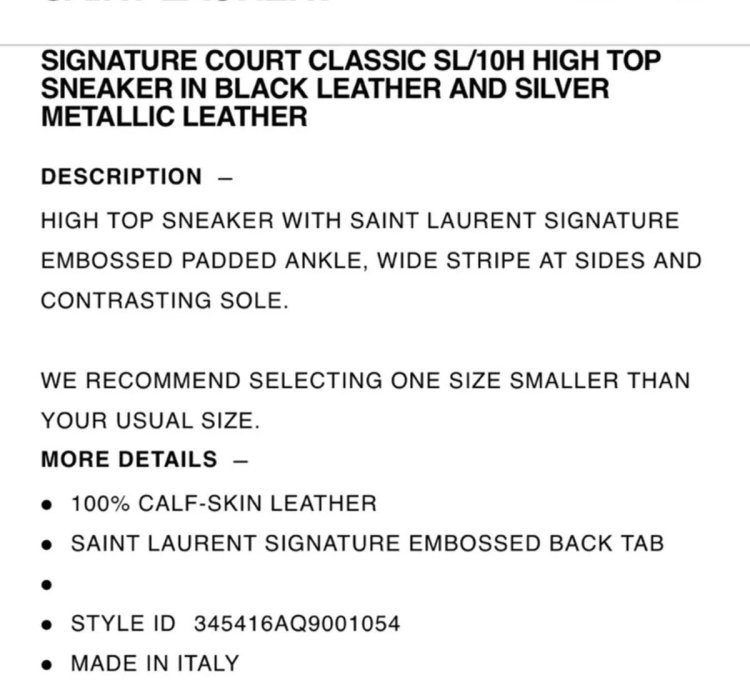 16ss Metallic Silver Sl 10h Court Sneakers Sz40 5