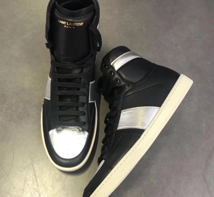 16ss Metallic Silver Sl 10h Court Sneakers Sz40 5